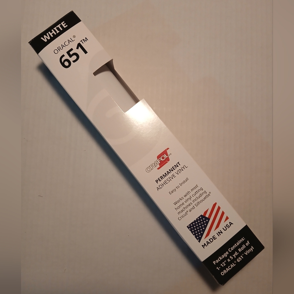 (New) Oracal Permanent Adhesive Vinyl Sheet (12"×5yd Roll)